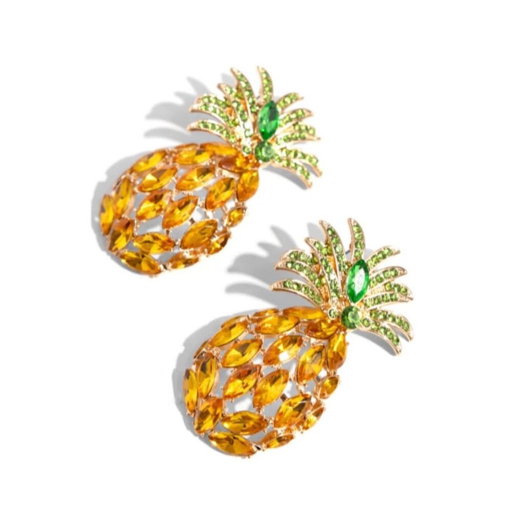 Jeweled Pineapple Post Earrings